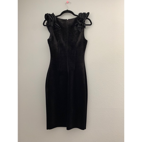 NWT CHELSEA28 Ruffle Velvet Sheath Dress - Picture 3 of 8